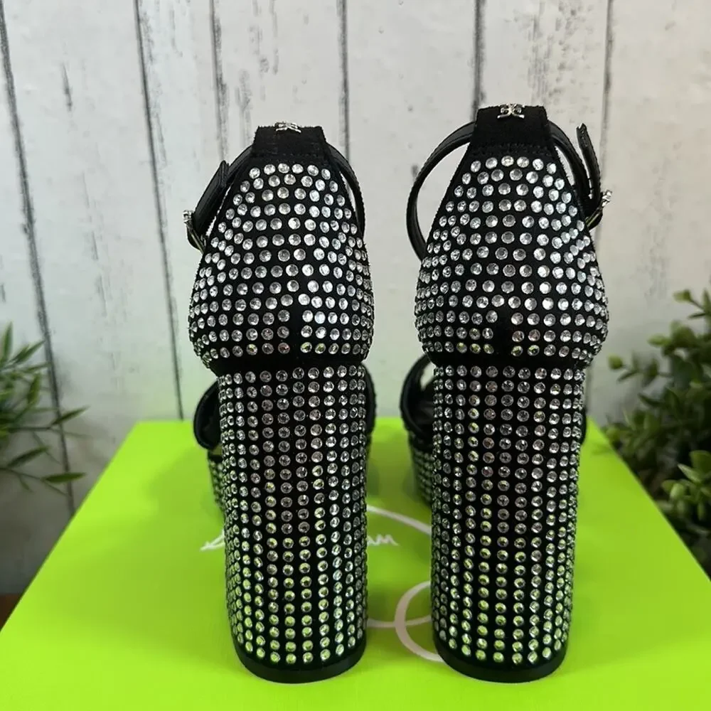 Sam Edelman Black Platform Sandals with Silver Studs